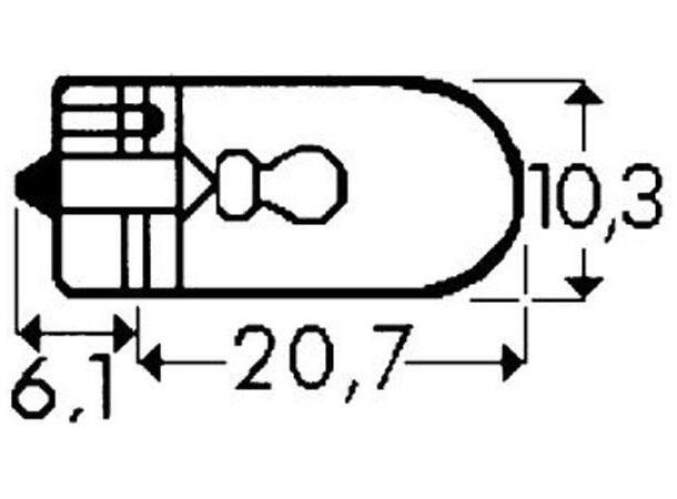 Lyspære - 12V, 2W Sokkel: T10